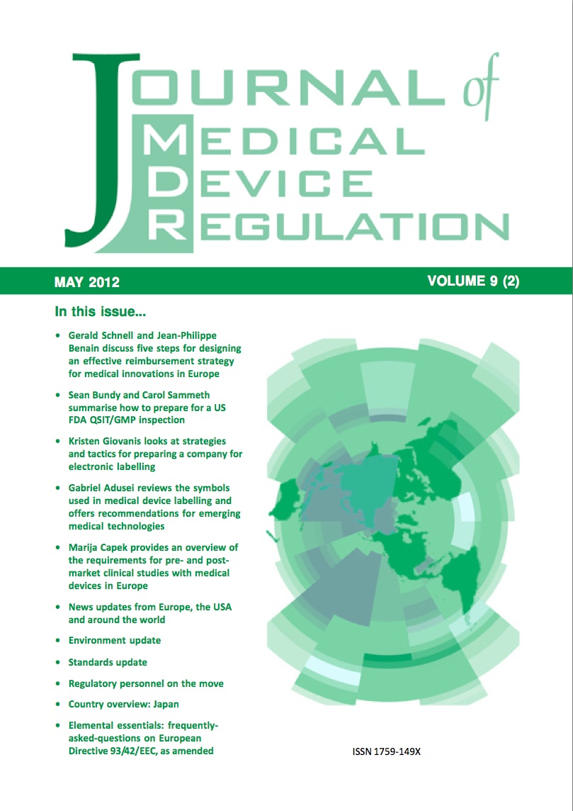 JMDR May 2012 issue Cover Page