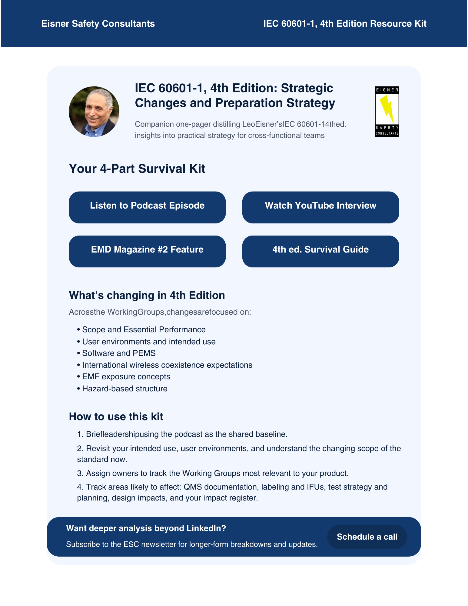 IEC 60601-1, 4th Edition Resource Kit One-Pager